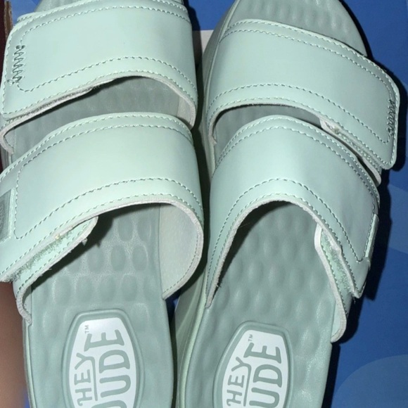 Hey Dude Shoes - Hey Dude Mint Green Slide Sandals